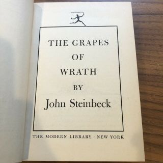 The Grapes Of Wrath John Steinbeck 1941 First Edition Modern Library Hardcover