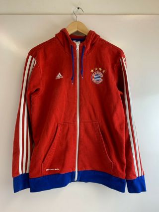 Adidas Fc Bayern Munich Red Anthem Full Zip Hooded Jacket Men’s Medium Guc