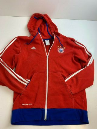 adidas FC Bayern Munich Red Anthem Full Zip Hooded Jacket Men’s Medium GUC 3