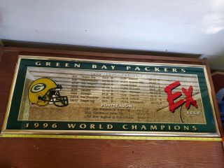 Green Bay Packers 1996 Championship Mirror Special Ex 37 1/2 X 14
