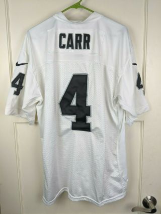 Raiders Derek Carr 4 Nike On - Field White Jersey Nfl Football Sewn Adult Size 48