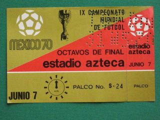1970 Mexico Ix Soccer World Cup June 7 Mexico Vs El Salvador Orig Ticket