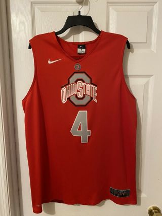Authentic Ncaa Nike Elite Dri - Fit Ohio State Basketball Jersey 4 Men’s Large
