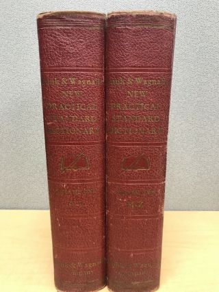 Funk & Wagnalls Practical Standard Dictionary Vol.  1 & 2 Hc Books 1946 Set