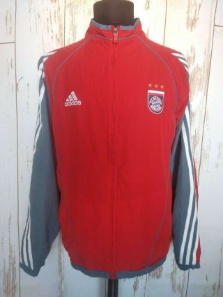 Fc Bayern Munich Vintage Football Jacket 2005 Adidas Tracksuit Soccer Sz 42/44