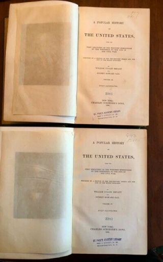 Vintage A Popular History Of The United States,  Vol.  3&4 Bryant And Gay