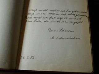 Antique German Poesie Poetry Diary Autographs Book Album 1952 - 1964 w/2 photos 3