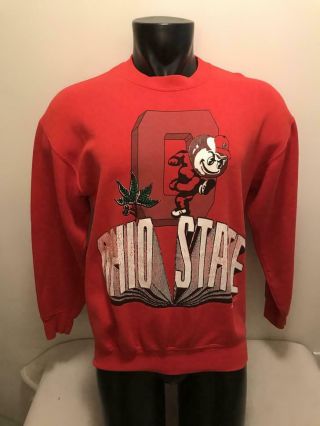 Vintage Ohio State University Buckeyes Brutus Sweatshirt Mens Large Made In Usa