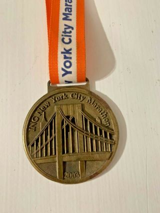 2003 York City Marathon Finisher Medal With Ribbon 2003