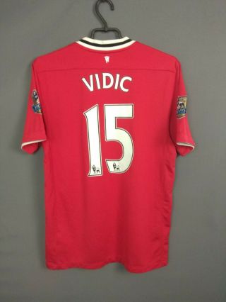 Vidic Manchester United Jersey 2011/12 Home Medium Shirt Mens Red Nike Ig93