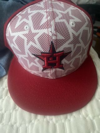 2016 Mlb Era 4th Of July Patriotic Stars Hat Fitted Size 8 Houston Astros