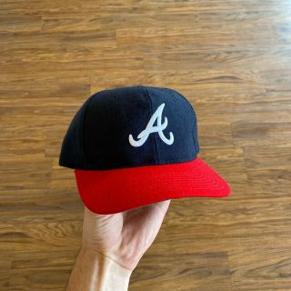 Vintage Atlanta Braves Logo Snapback Hat Cap 100 Wool