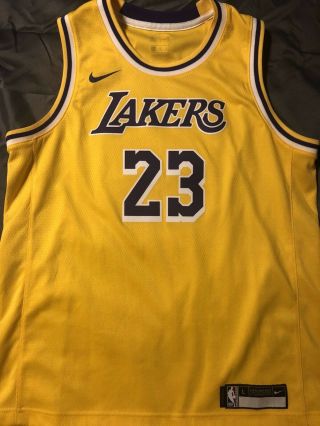 Nike Lebron James Icon Swingman Yellow (la Lakers),  Kids Size Large