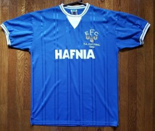 Everton Fc Official Soccer Shirt Mens,  L 1984 Fa Cup Final Retro Home Kit Shirt