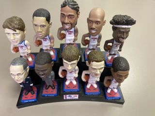 2004 Detroit Pistons Burger King Bobblehead Complete Set Of 10 W/ Stand