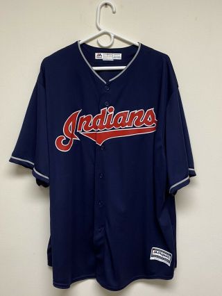 Cleveland Indians Mlb Majestic Authentic Cool Base Adult Jersey 3xl
