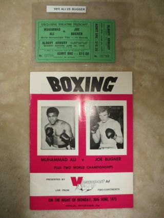 6/30/1975 Program & Full Ticket - " Muhammad Ali Vs Joe Bugner " - Titlefight