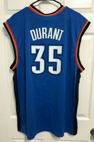 Kevin Durant 35 Oklahoma City Thunder Men Nba Blue Basketball Jersey Xl Adidas