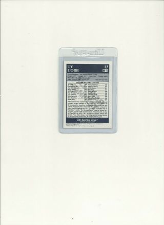 1992 Conlon Card Ty Cobb Color 13 All Star Fanfest Tough