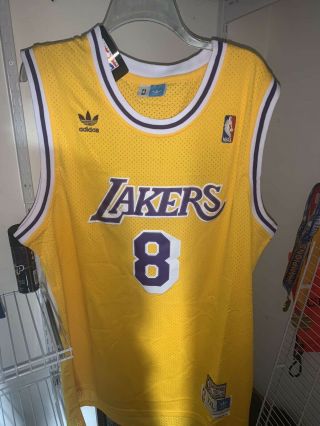 Kobe Bryant 8 Gold Los Angeles Lakers Swingman Jersey Size Xxl
