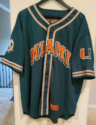 Vintage Colleseum Miami Hurricanes Baseball Jersey Extra Large