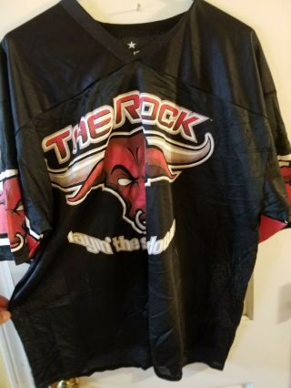 Wwf Wwe The Rock Football Jersey Adult L Vtg Jabroni Shut Your Mouth