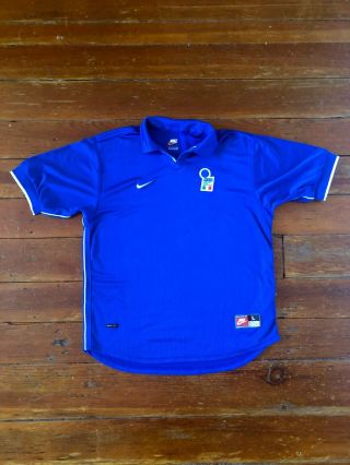 1997 - 1998 Nike Italy Home Shirt (Size: L) 2
