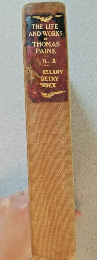 1925 The Life And Of Thomas Paine Patriots Edition Volume X 1st Ed Book