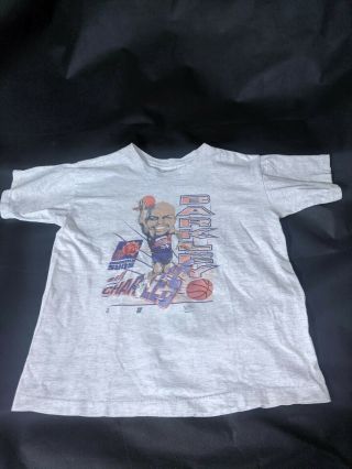 Vtg 90s Charles Barkley T - Shirt Sz Youth Large Gray Nba Basketball Phoenix Suns
