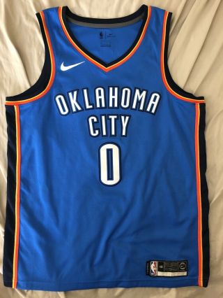 Nike Dri - Fit Oklahoma City Thunder Russell Westbrook 0 Swingman Jersey Size 48