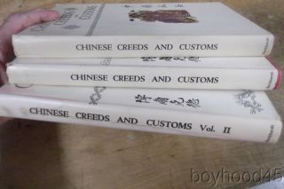 Chinese Creeds And Customs - Vols.  I,  Ii,  Iii By V.  R.  Burkhardt - - Hardcovers In Djs