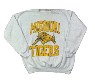 Vintage University Of Missouri Tigers Gray And Gold Sweatshirt Men’s Xl