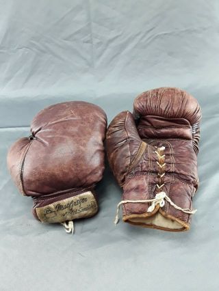 Vintage Macgregor Goldsmith Leather Intercollegiate Boxing Gloves