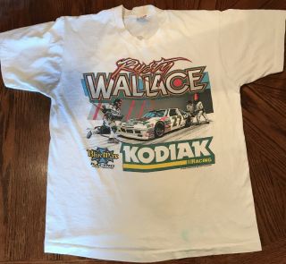 Vintage 80’s Rusty Wallace T - Shirt Kodiak Blue Max Racing Nascar Size L
