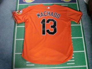 Stitched Cool Base Baltimore Orioles Manny Machado Jersey Size 50/large Orange
