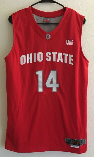 Nike Elite Ohio State University Osu Basketball Jersey 14 Medium Length,  2