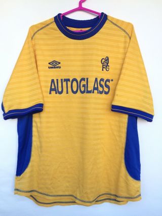 Chelsea 2000 2001 Umbro Away Football Soccer Shirt Jersey Kit Yellow Xxl