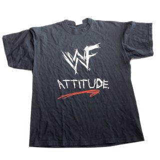 Wwf Vintage 1998 Attitude Scratch Logo T - Shirt Xxl 2xl World Wrestling