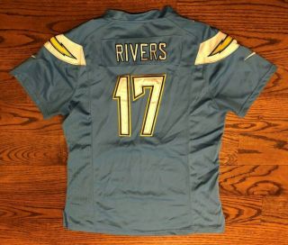 Philip Rivers 17 Los Angeles Chargers Nike Powder Blue Sewn Jersey Women 