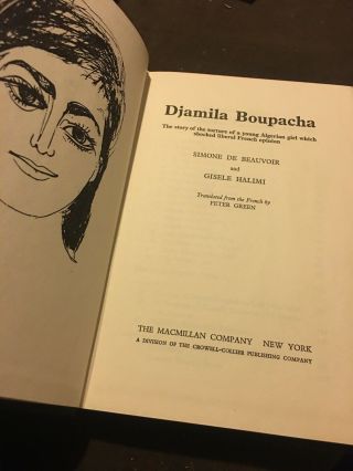 Simone De BEAUVOIR Djamila Boupacha FIRST American EDITION 1962 2