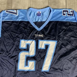 Vintage Eddie George 27 Tennessee Titans NFL CHAMPION Blue Jersey Size 52 2XL 3