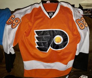 Vintage Philadelphia Flyers 68 Jagr Hockey Jersey Size M Ccm 50 Nhl Reebok Loon