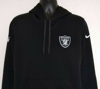 Nike Mens M Hoodie Oakland Raiders Pullover Sweatshirt Thermafit Waffle Knit Nfl
