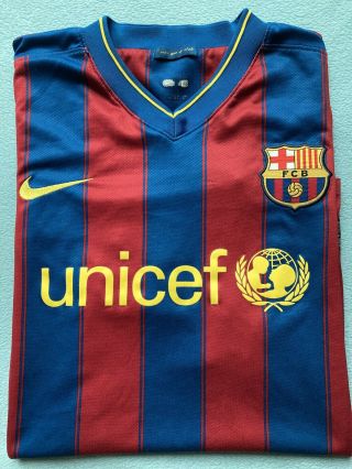 Men’s Nike Fc Barcelona Home Jersey / Size Large / ‘09 - ‘10 Season /