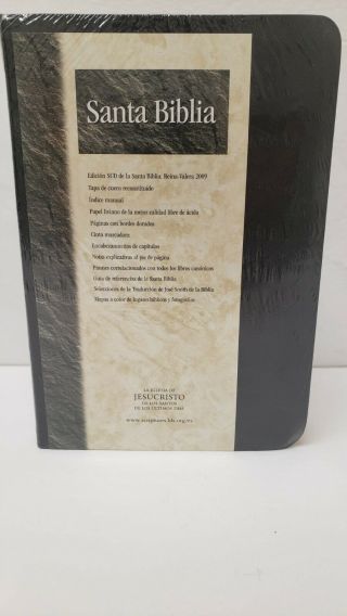 2009 Black Leather Santa Biblia Reina - Valera Spanish Holy Bible Lds Mormon