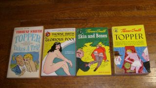 4 Vintage Paperbacks By Thorne Smith,  Moderate Wear
