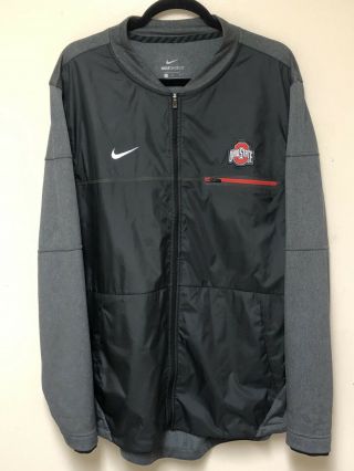 Nike Mens Ohio State Buckeyes Sideline Elite Hybrid Shield Jacket 845906 - 011 L