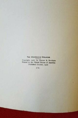 The Mysterious Stranger,  1st Ed.  Book Mark Twain 1916 N.  C.  Wyeth 100,  Years Old 2