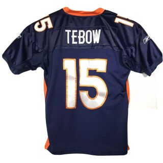 Reebok Nfl Tim Tebow Denver Broncos Football Jersey On Field Blue Size 48