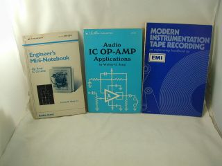 Vintage Electronics 3 Books Op - Amp Ic Circuits Tape Recording Audio Engineering